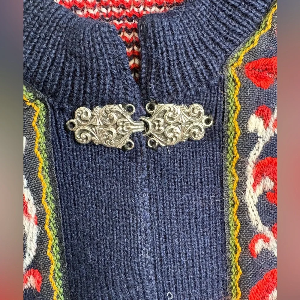 Vintage Wool Firda Clasp Sweater A.S Evebofoss Sandane Norway Womens 48 Nordic - Picture 3 of 5